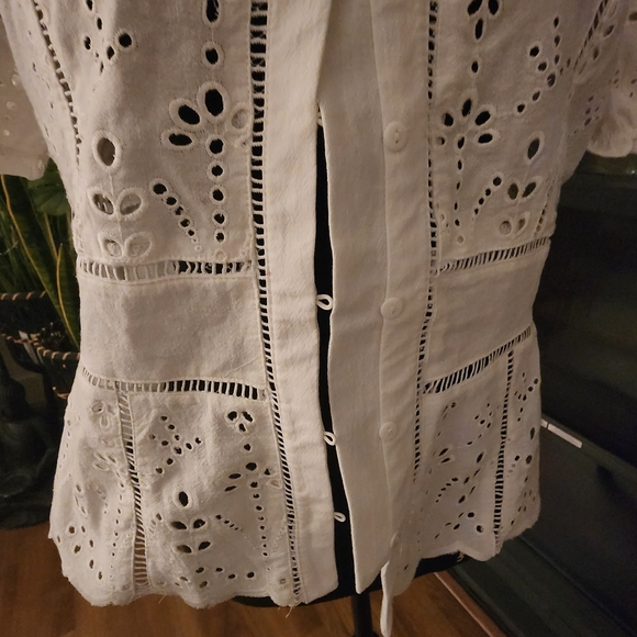White Eyelet Blouse - Picture 3 of 4